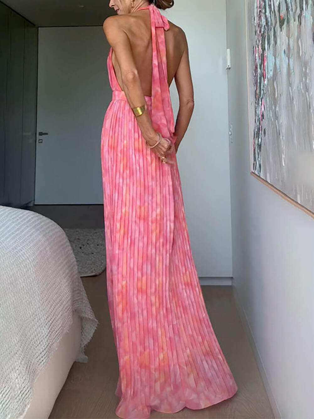 Elegant - V hals & open rug jurk