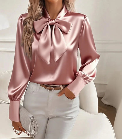 Satijnen Blouse met Strik